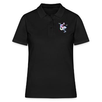 5th Anniversary Mermaid - Women's Polo Shirt - black - Front - Ailine (174cm)