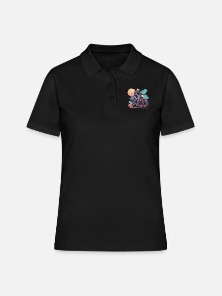Moto Rouge Moto - Polo Femme - noir