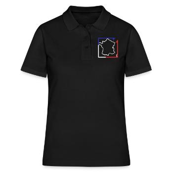 Frankreich blau weiß rot - Frauen Polo Shirt - Schwarz - Vorne - Ailine (174cm)