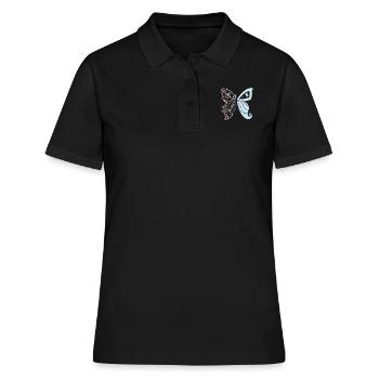 Brautpaar als Schmetterling - Frauen Polo Shirt - Schwarz - Vorne - Ailine (174cm)