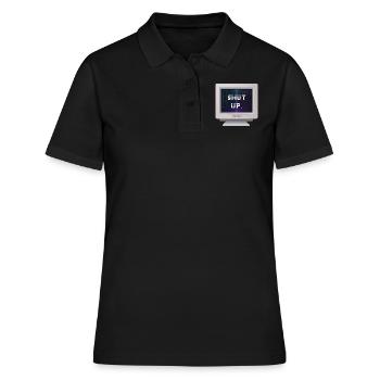 CRT Design - Shut Up - Polo Femme - noir - Devant - Ailine (174cm)