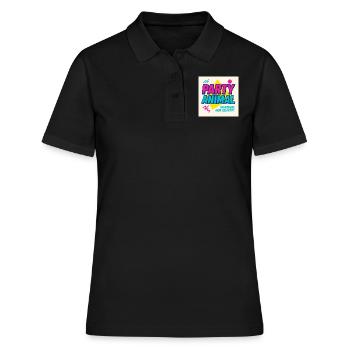 Party Anima.l– Neon Beat Edition - Frauen Polo Shirt - Schwarz - Vorne - Ailine (174cm)