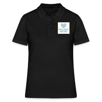 Mental Health Matters Heart Blue - Frauen Polo Shirt - Schwarz - Vorne - Ailine (174cm)