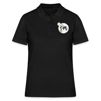 Fußball verbindet Welten- Die Hüter von Orbis - Frauen Polo Shirt - Schwarz - Vorne - Ailine (174cm)