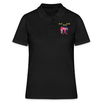 Freunde, Freunde, Freunde - Frauen Polo Shirt - Schwarz - Vorne - Ailine (174cm)
