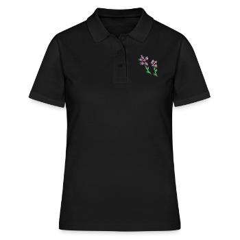 blumen blume - Frauen Polo Shirt - Schwarz - Vorne - Ailine (174cm)