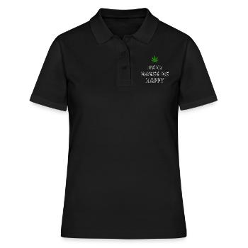 l’herbe me rend heureux cannabis marijuana - Polo Femme - noir - Devant - Ailine (174cm)
