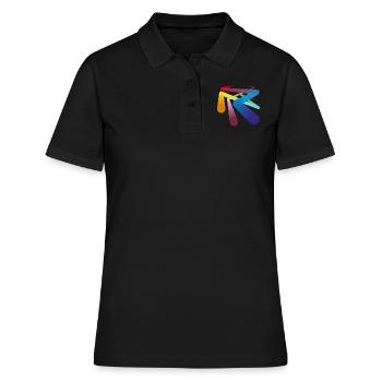 Farben Pipelines - Frauen Polo Shirt - Schwarz - Vorne - Ailine (174cm)
