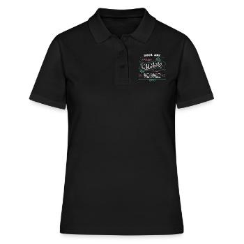 beagle dogs dogwalking animal rights activists - Frauen Polo Shirt - Schwarz - Vorne - Ailine (174cm)