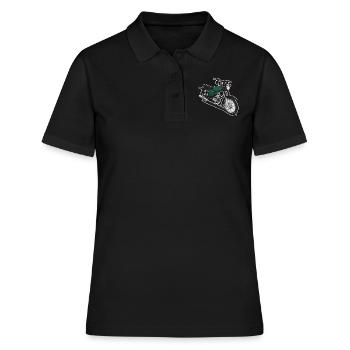 S51 (grün) // Illustration - Frauen Polo Shirt - Schwarz - Vorne - Ailine (174cm)