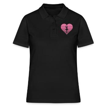 Ballerina - Frauen Polo Shirt - Schwarz - Vorne - Ailine (174cm)