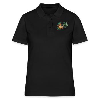 St Patricks Day Irland Feiertag Irisch Geschenk - Frauen Polo Shirt - Schwarz - Vorne - Ailine (174cm)