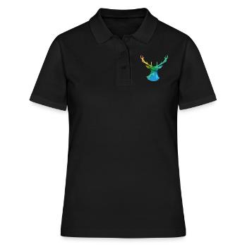 Hirsch - Frauen Polo Shirt - Schwarz - Vorne - Ailine (174cm)