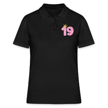19 Krone 19e anniversaire 19 ans - Polo Femme - noir - Devant - Ailine (174cm)