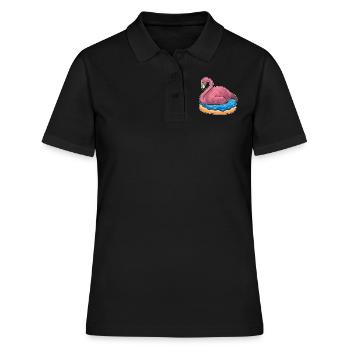 Canard avec beignet Drôle de flamant rose T-shirt - Polo Femme - noir - Devant - Ailine (174cm)