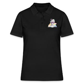 Esthétique Vaporwave - Polo Femme - noir - Devant - Ailine (174cm)