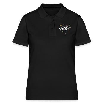 NICOLE - Mädchen Name mit bunten Schmetterlingen - Frauen Polo Shirt - Schwarz - Vorne - Ailine (174cm)