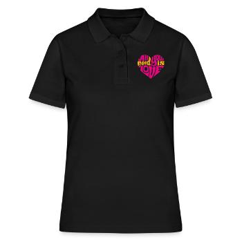 Tout ce dont tu as besoin c'est de l'amour - Polo Femme - noir - Devant - Ailine (174cm)