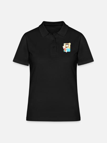 Surfen op het strand - Poloshirt dame - sort