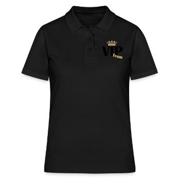 vip team - Frauen Polo Shirt - Schwarz - Vorne - Ailine (174cm)