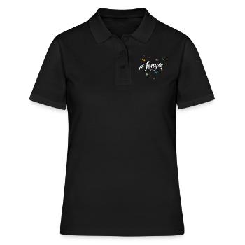 SONYA - Girl's name with colorful butterflies - Women's Polo Shirt - black - Front - Ailine (174cm)