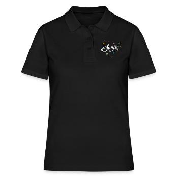 SONJA - Nom de fille avec des papillons colorés - Polo Femme - noir - Devant - Ailine (174cm)