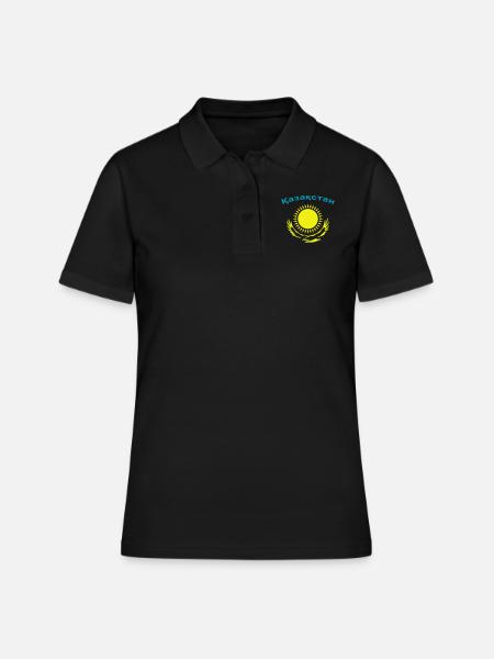Kasachstan 2-farbig - Frauen Polo Shirt - Schwarz
