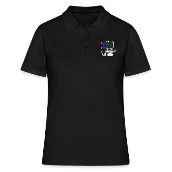 Banksy Style Logo weiß - Frauen Polo Shirt - Schwarz - Vorne - Ailine (174cm)