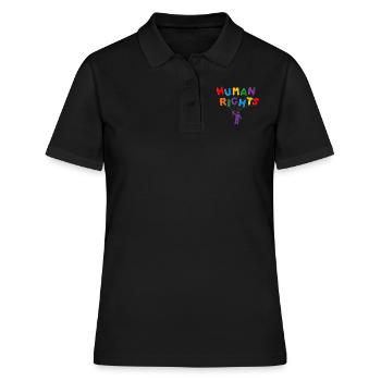 Droits humains - Polo Femme - noir - Devant - Ailine (174cm)