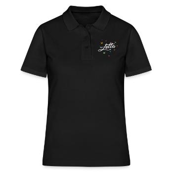 LOTTA - Girl's Name with Colorful Butterflies - Women's Polo Shirt - black - Front - Ailine (174cm)