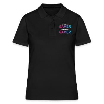 Gamer - Frauen Polo Shirt - Schwarz - Vorne - Ailine (174cm)