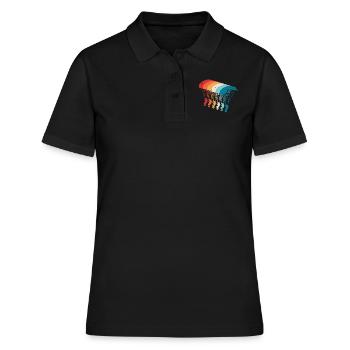 Skydive Evolution: Fallschirmspringer Design - Frauen Polo Shirt - Schwarz - Vorne - Ailine (174cm)