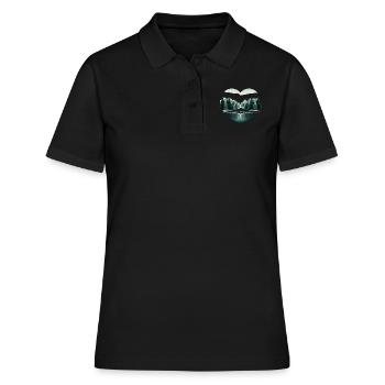 Liebe Herz und Natur in Weihnachten - Frauen Polo Shirt - Schwarz - Vorne - Ailine (174cm)