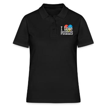 I Love Puzzles Piece Jigsaw Puzzle - Frauen Polo Shirt - Schwarz - Vorne - Ailine (174cm)