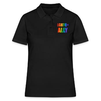 LGBTQ-Verbündeter - Frauen Polo Shirt - Schwarz - Vorne - Ailine (174cm)