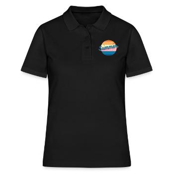 Vintage Coloré Summer Retro Design - Polo Femme - noir - Devant - Ailine (174cm)