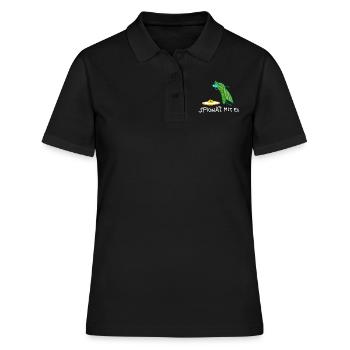 Spinat Humor mit Ei - Frauen Polo Shirt - Schwarz - Vorne - Ailine (174cm)