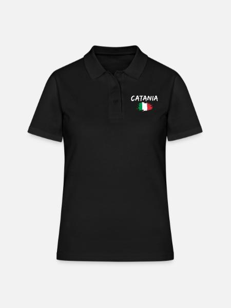 Catane Italie Drapeau Catane - Polo Femme - noir