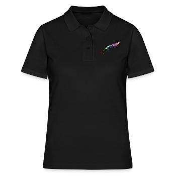 feder - Frauen Polo Shirt - Schwarz - Vorne - Ailine (174cm)