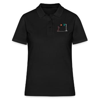 Basketball stick figure female sport action - Women's Polo Shirt - black - Front - Ailine (174cm)