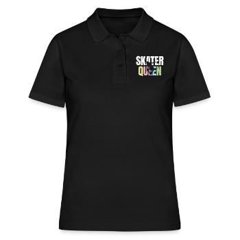 Skateboard Skater Queen Ollie Girl - Frauen Polo Shirt - Schwarz - Vorne - Ailine (174cm)