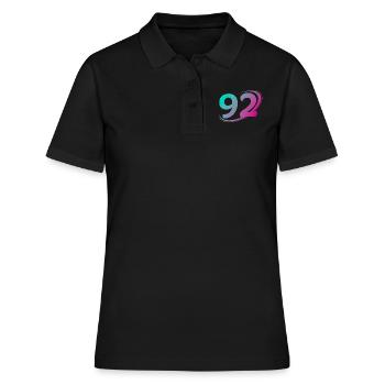 Nummer 92 mehrfarbig - Frauen Polo Shirt - Schwarz - Vorne - Ailine (174cm)