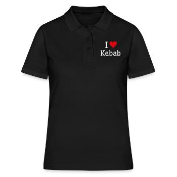 Ich liebe Kebab - Frauen Polo Shirt - Schwarz - Vorne - Ailine (174cm)