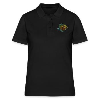 Bunter Fisch - Frauen Polo Shirt - Schwarz - Vorne - Ailine (174cm)