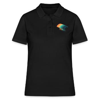 Vintage-Fallschirm - Frauen Polo Shirt - Schwarz - Vorne - Ailine (174cm)