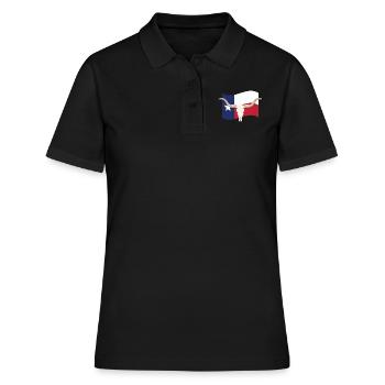 Texas - Frauen Polo Shirt - Schwarz - Vorne - Ailine (174cm)
