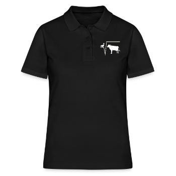 n-te Wurzel von Q - Ente Wurzel von Kuh Mathe Witz - Frauen Polo Shirt - Schwarz - Vorne - Ailine (174cm)