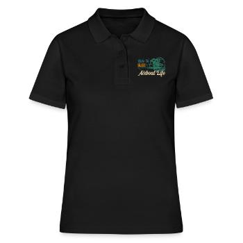 Ride To Slide Airboat Life Hydroplane Propeller Sw - Frauen Polo Shirt - Schwarz - Vorne - Ailine (174cm)