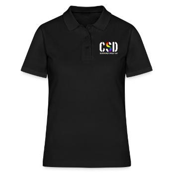 CSD - Christopher Street Day - Gay - Lesbienne - Polo Femme - noir - Devant - Ailine (174cm)
