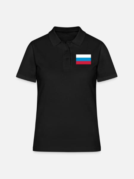 russia flag - Polo Femme - noir